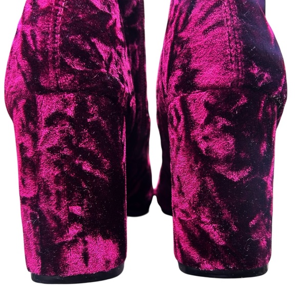 MIA Velvet Burnout Boots 8 Burgundy Whimsigoth Gothic Vamp Witchy Boho - Picture 9 of 15